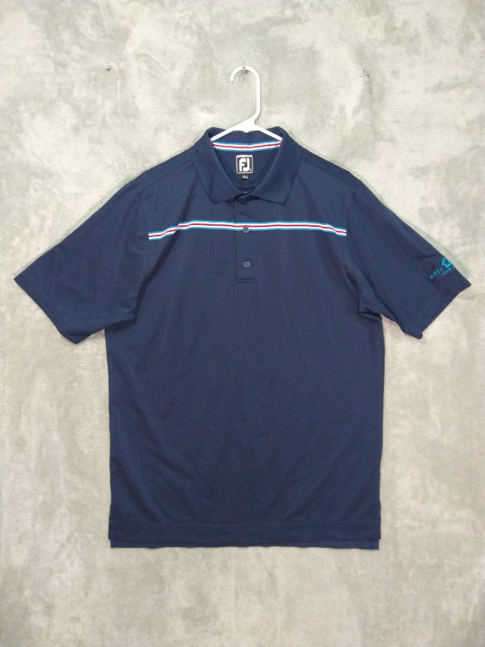 FootJoy Shirt Mens Large Blue Athletic Fit Short Sleeve Golf Polo Performance